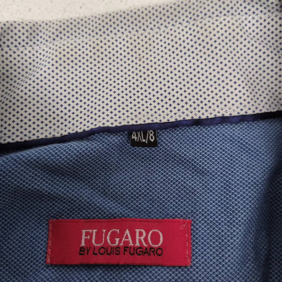 LOUIS FUGARO BLUE PATTERN SHIRT – MEN'S, SIZE 4XL/8