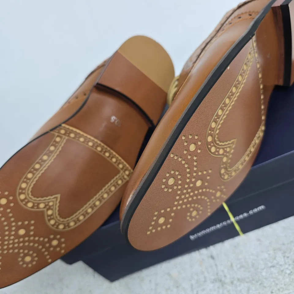 BOXED BRUNO MARC PRINCE SHOES, BROWN - SIZE UK 9.5