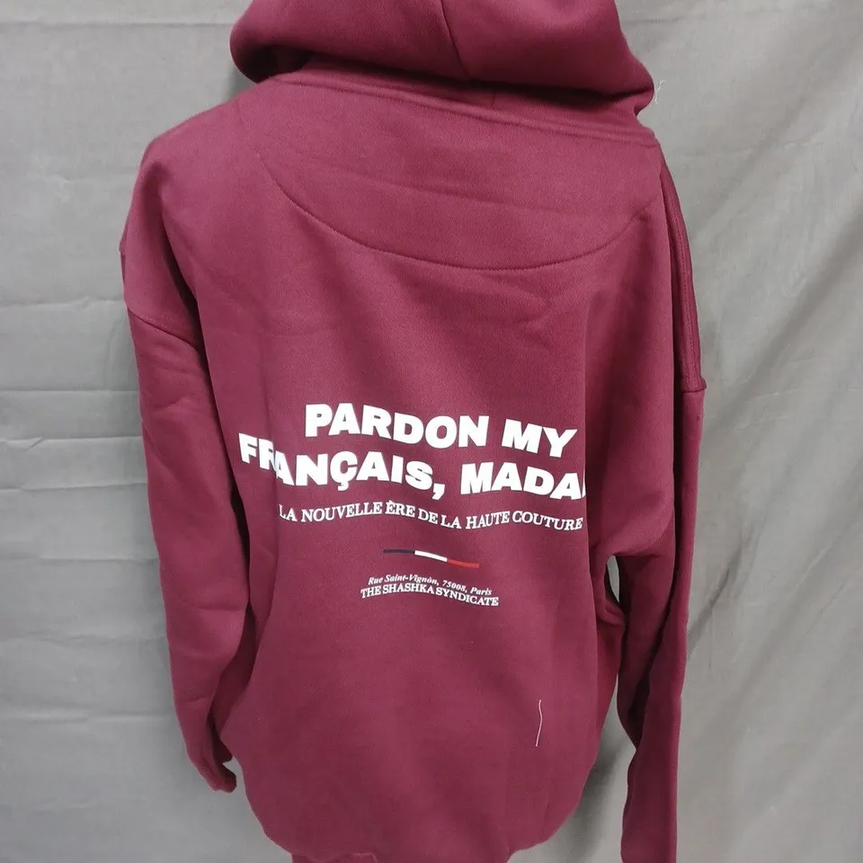 PARDON MY FRANCAIS CLASSIC HOODIE SIZE M