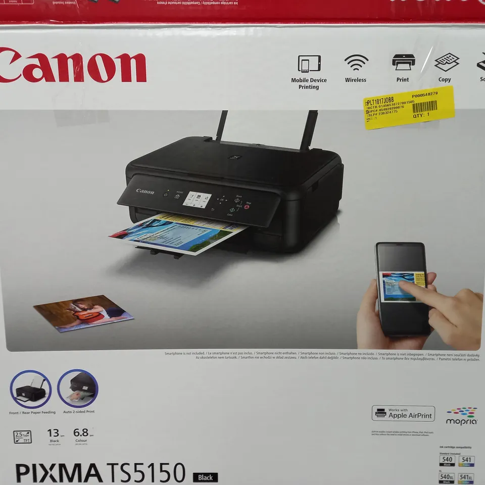 BOXED CANON PIXMA TS5150 WIRELESS COLOUR PRINTER IN BLACK