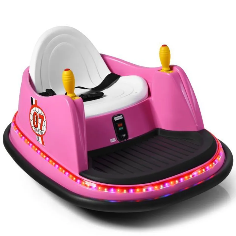 BOXED COSTWAY KIDS RIDE-ON BUMPER CAR WITH COLORFUL FLASHING LIGHTS AND MUSIC - GREEN -