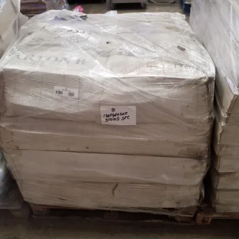 PALLET CONTAINING INCOMPLETE MANHATTAN DINING SET PARTS - BLACK