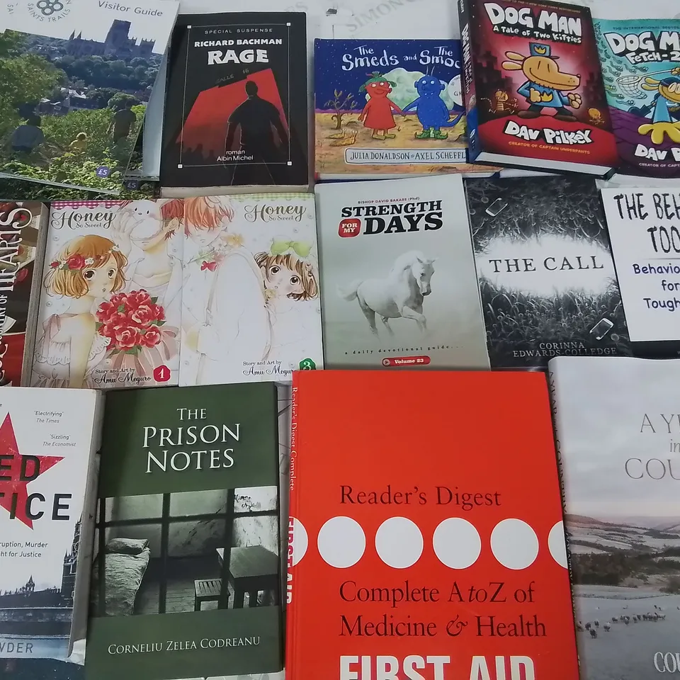 LARGE QUANTITY OF ASSORTED BOOKS TO INCLUDE NOVELS, COOKBOOKS, REFRENCE TEXTS AND KIDS BOOKS