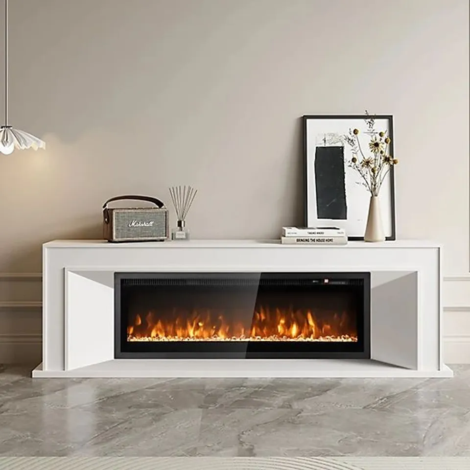 BOXED ELECTRIC FIREPLACE WALL MOUNTED/RECESSED/FREESTANDING FIRE HEATER