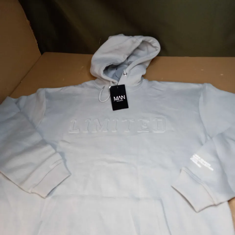 BOOHOO TAILL LIMITED EMBROSSED HODDIE SIZE L