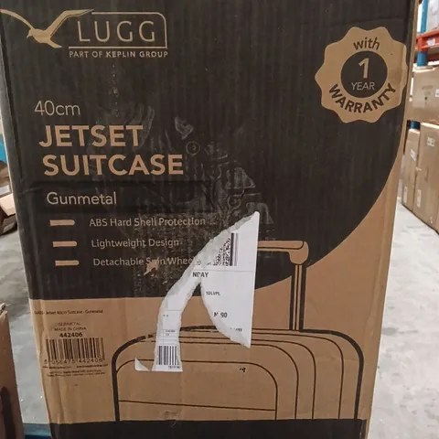 BOXED KEPLIN LUGG 40 CM JETSET SUITCASE GUNMETAL COLOUR 