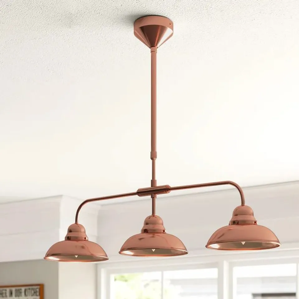 BOXED IRASVILLE 3-LIGHT KITCHEN ISLAND PENDANT - COPPER (1 BOX)