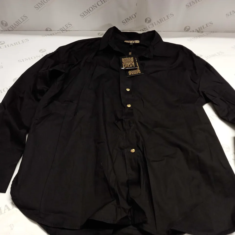 BIBA BRANDED SHIRT IN BLACK - SIZE 14