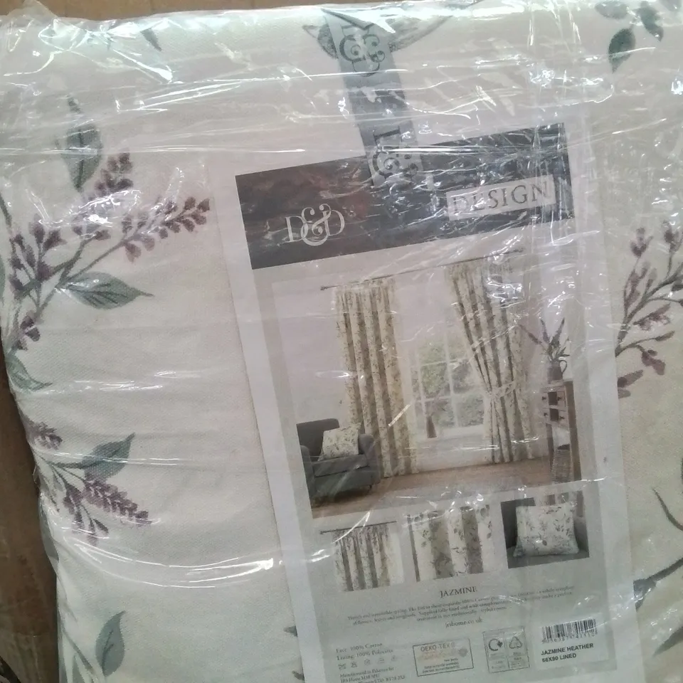 BAGGED JASMINE HEATHER ROOM DARKENING CURTAINS PAIR //66 × 90CM 