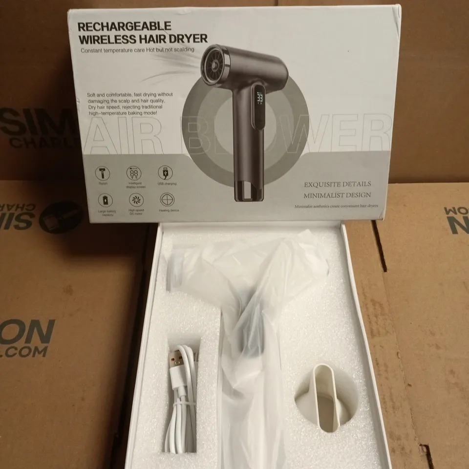 RECHARGEABLE WIRELESS HAIR DRYER