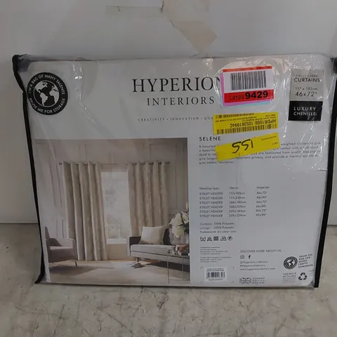 BAGGED SELENE LUXURY CHENILLE WEIGHTED EYELET CURTAINS // SIZE 46 X 72" (1 ITEM)