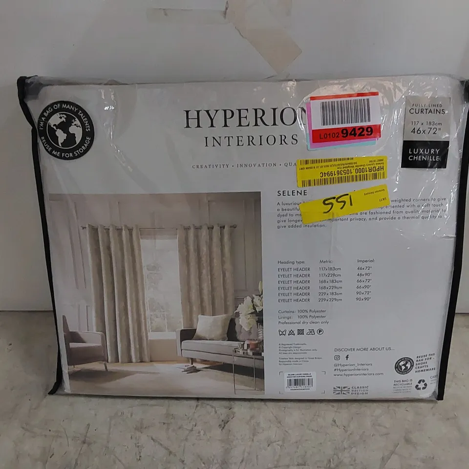 BAGGED SELENE LUXURY CHENILLE WEIGHTED EYELET CURTAINS // SIZE 46 X 72" (1 ITEM)