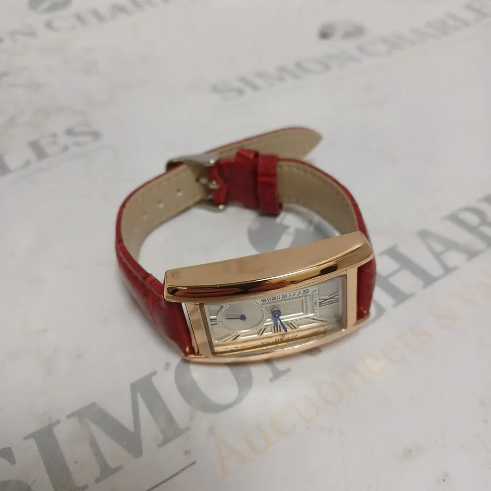 LADIES STOCKWELL WATCH – TEXTURED DIAL WITH SUB DIAL MINUTE HAND – LEATHER STRAP – GIFT BOX INCLUDED