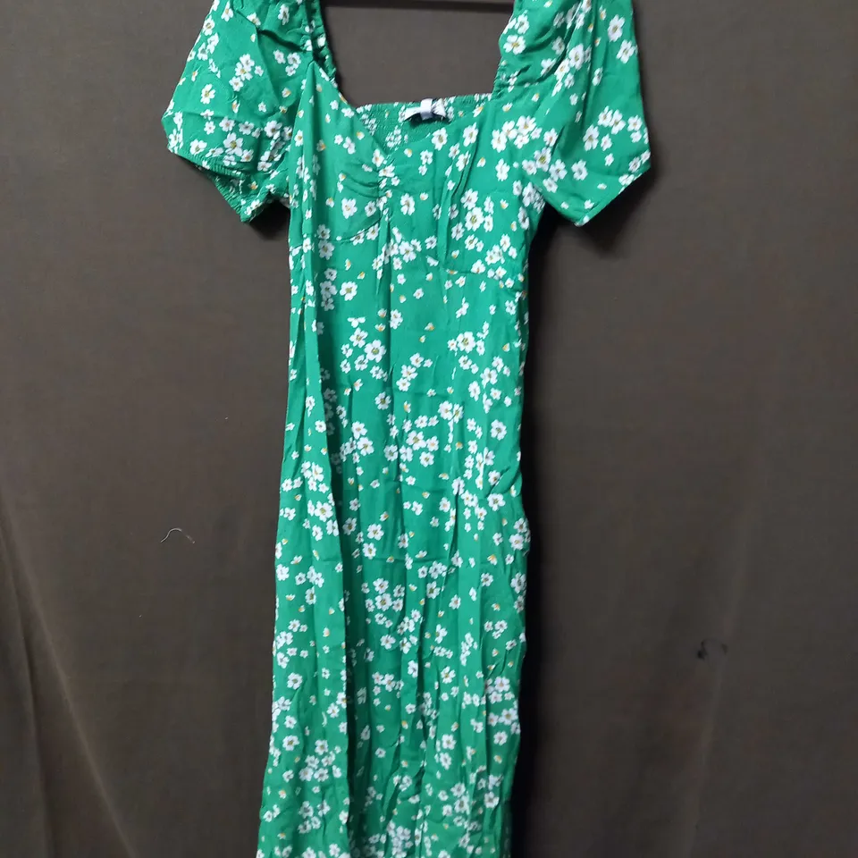LOS ANGELES ATELIER PUFF SLEEVE DRESS IN FLORAL DESIGN IN GREEN - EU 42