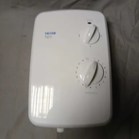 TRITON AGIO WHITE THERMOSTAT-CONTROLLED SHOWER BODY WITH DUAL FRONT DIALS