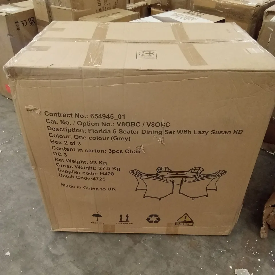 BOXED SET OF 3 FLORIDA OUTDOOR DINING CHAIRS // CHAIRS ONLY (1 BOX)