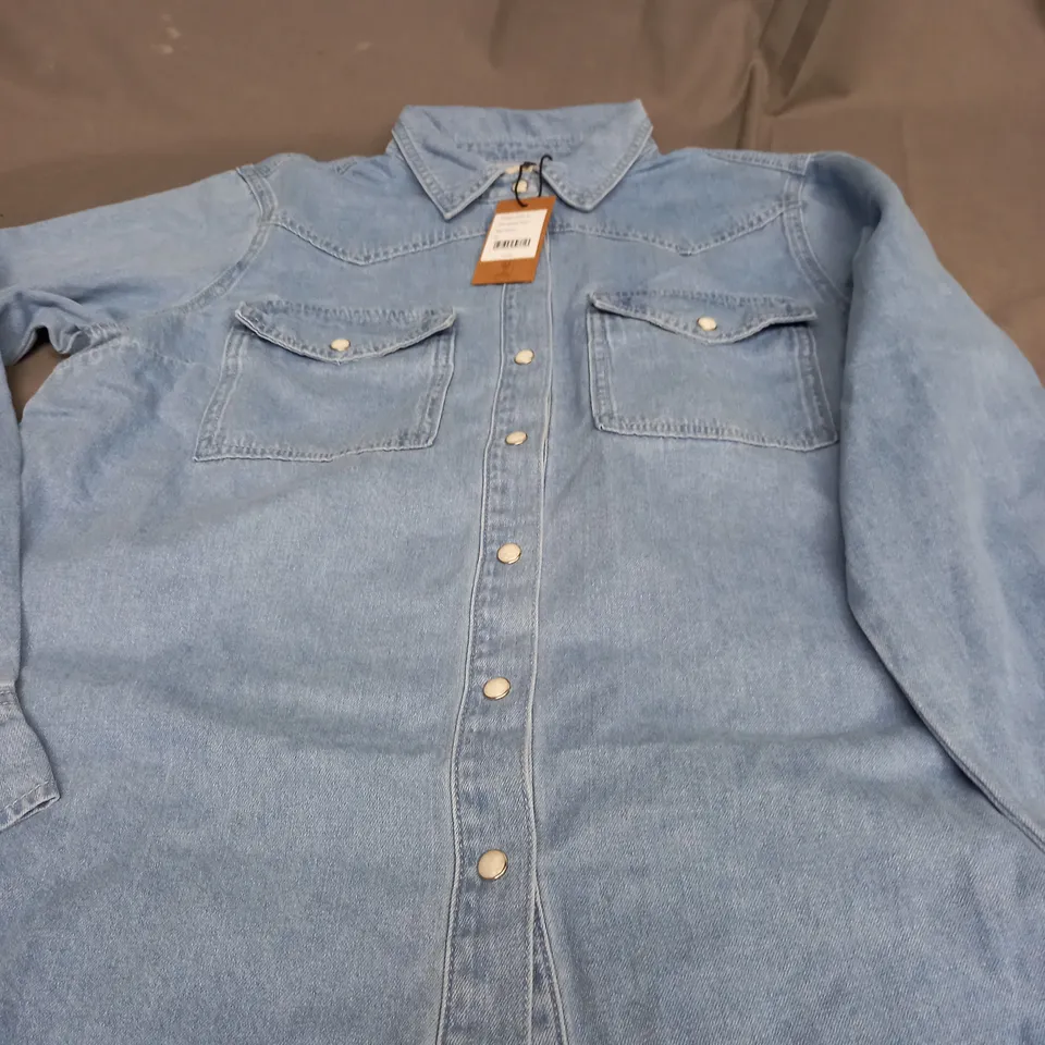 HUSH DINA DENIM SHIRT IN BLUE DENIM - SIZE 10