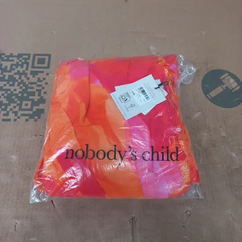 BAGGED NOBODY'S CHILD NALA MIDAXI DRESS IN ORANGE/PINK MULTI SIZE UK 12