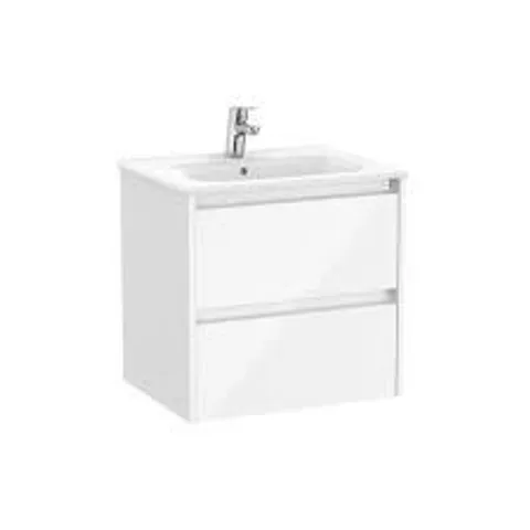 BRAND NEW BOXED TENET 80CM VANITY UNIT 2 DRAWER - GLOSS WHITE