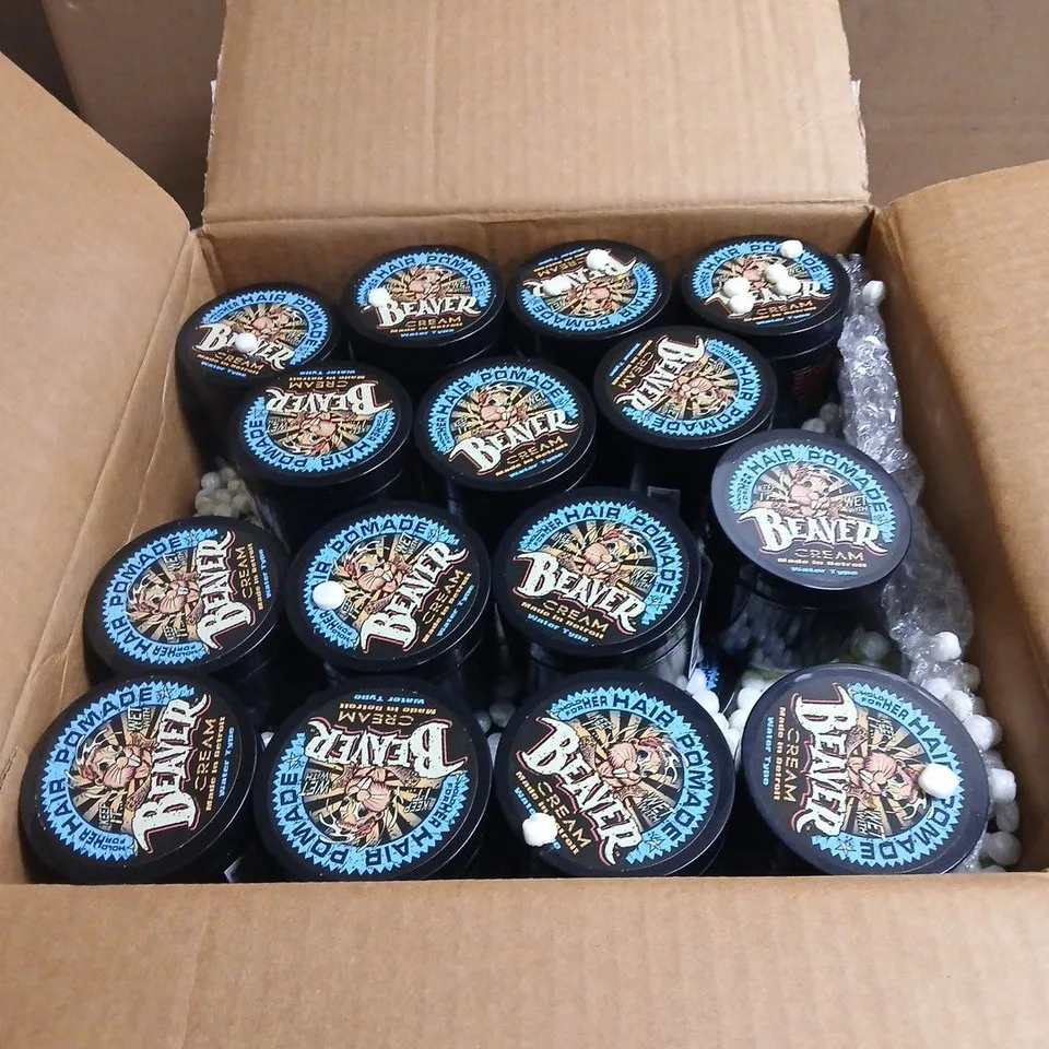BOX OF APPROXIMATELY 45 X BEAVER CREAM HAIR POMADE 110G