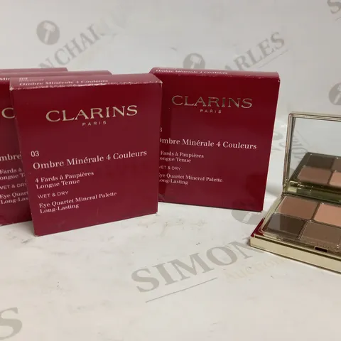 LOT OF 4 CLARINS EYE QUARTET IN ROSEWOOD