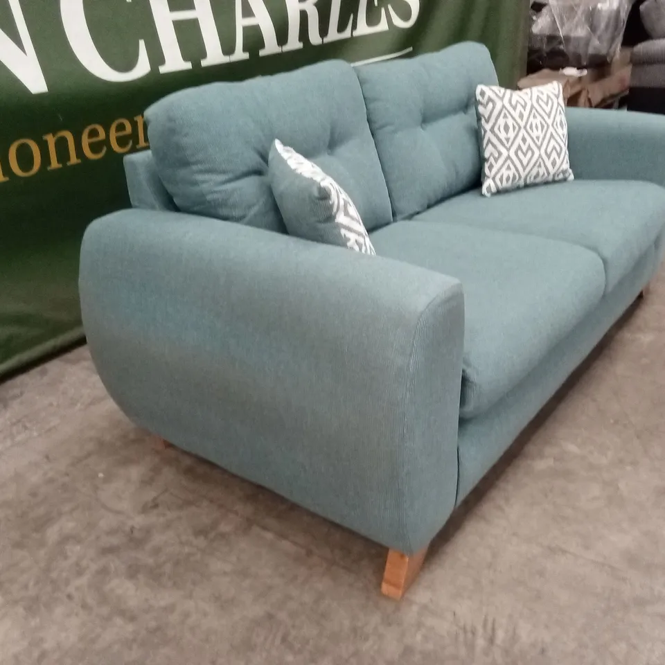 PRENT FABRIC 2 SEATER SOFA - TEAL RRP £799