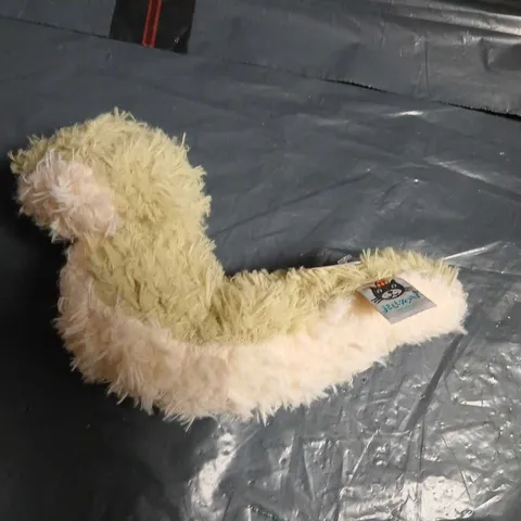 FLUFFY CURVED PLUSH TOY – PALE YELLOW/CREAM