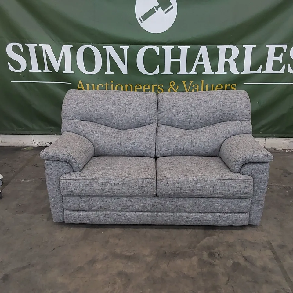 QUALITY G PLAN DESIGNER STRATFORD 2 SEATER SOFA IN REED PEWTER FABRIC