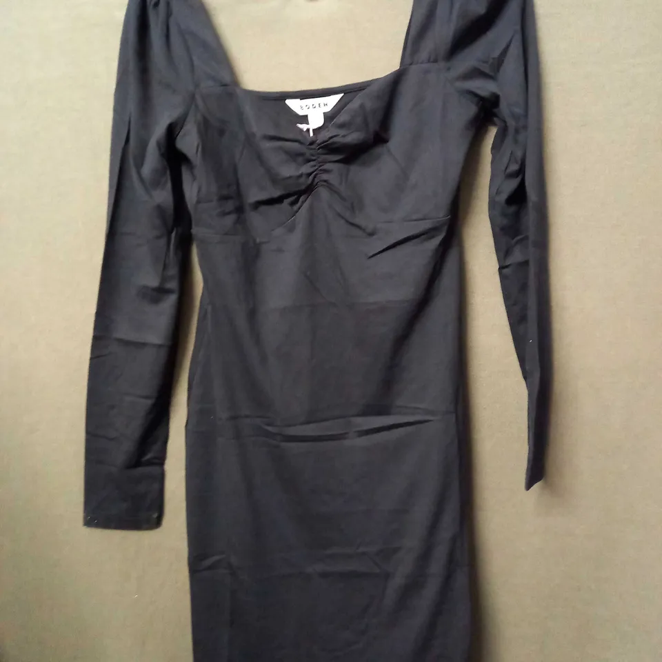 BODEN PUFFY SHORT SLEEVE MIDI DRESS IN BLACK - UK 8R