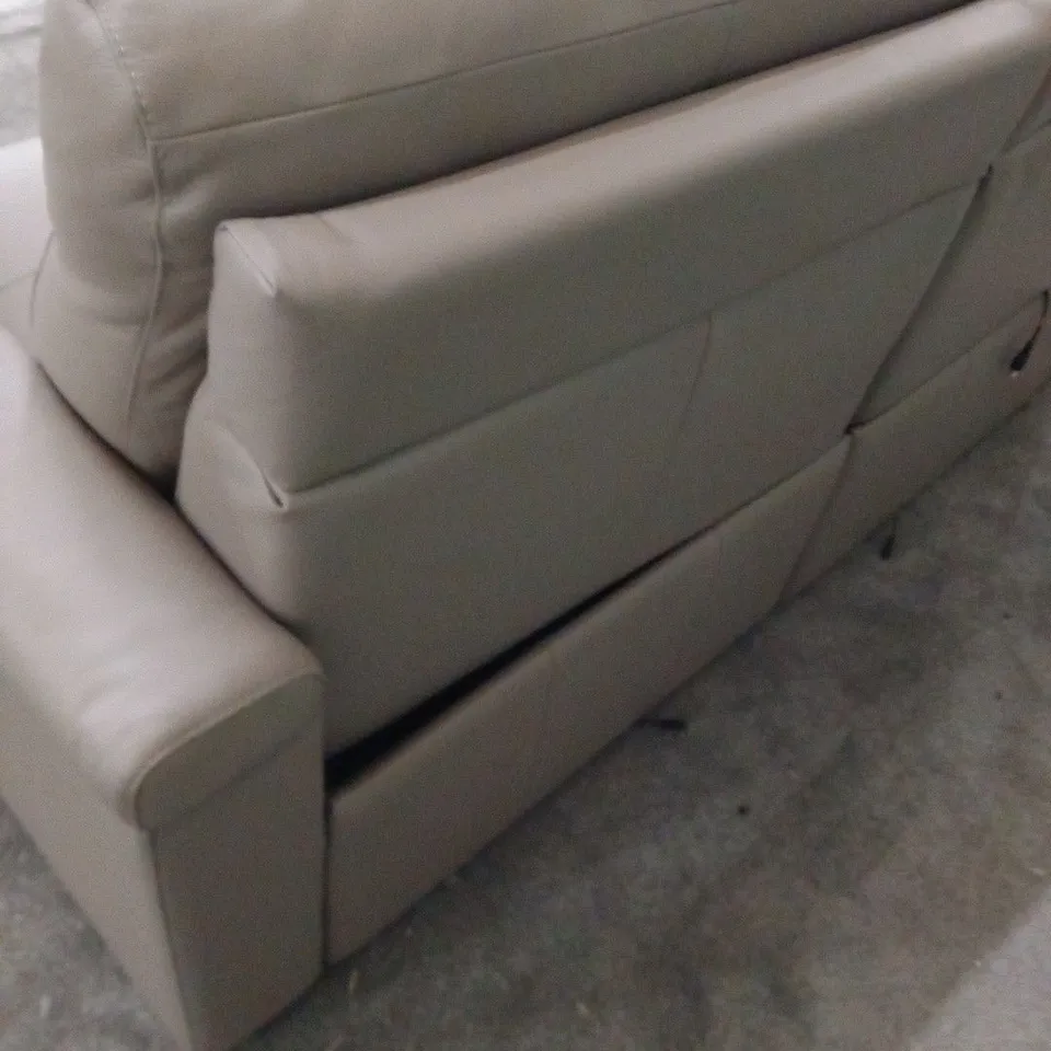 DESIGNER ITALIAN MADE ADRIANO GREY LEATHER THREE SEATER RECLINING SOFA