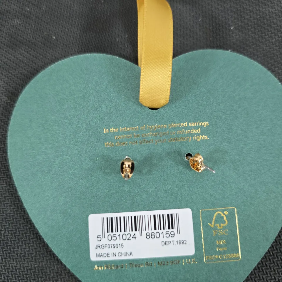 PAIR OF JON RICHARD HEART-SHAPED STUD EARRINGS – CLEAR STONES
