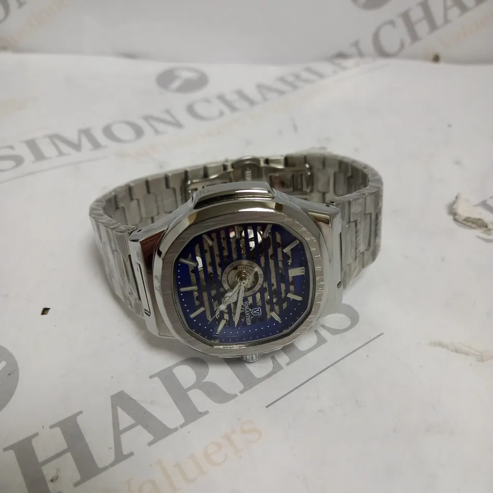 MENS VONLANTHEN AUTOMATIC WATCH – SKELETON DIAL – STAINLESS STEEL STRAP – GLASS EXHIBITION BACK CASE 