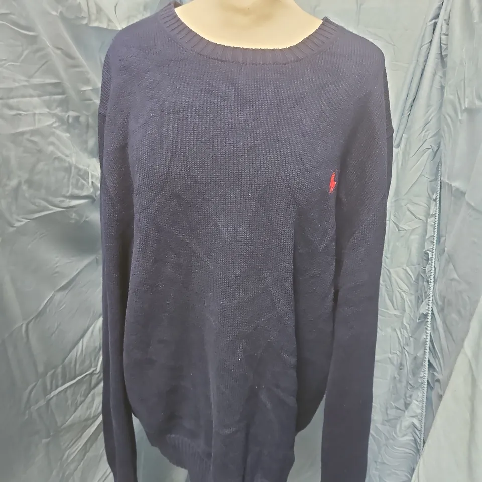 POLO RALPH LAUREN NAVY KNIT SWEATER – SIZE L (MEN'S)