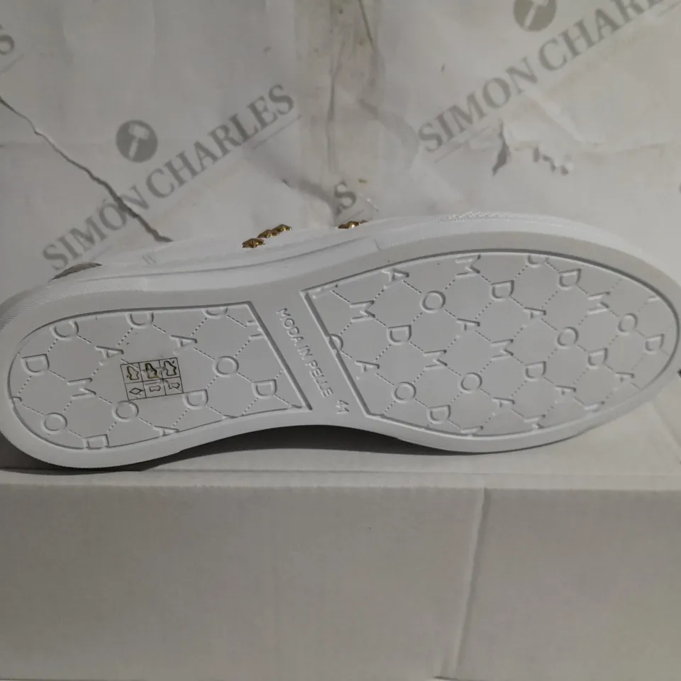 MODA IN PELLE WHITE TRAINER - SIZE 8