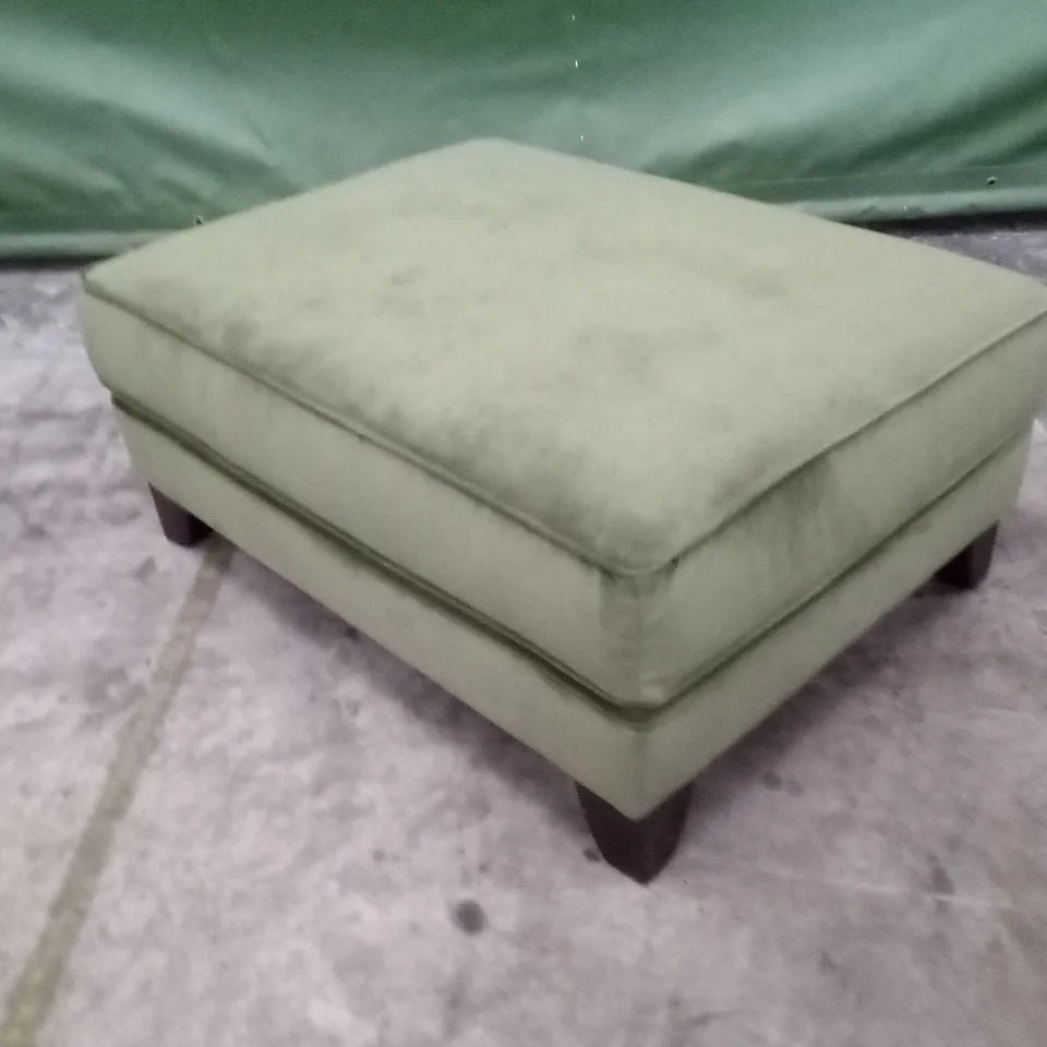 QUALITY THE LOUNGE CO DESIGNER FOOTSTOOL - GREEN FABRIC 