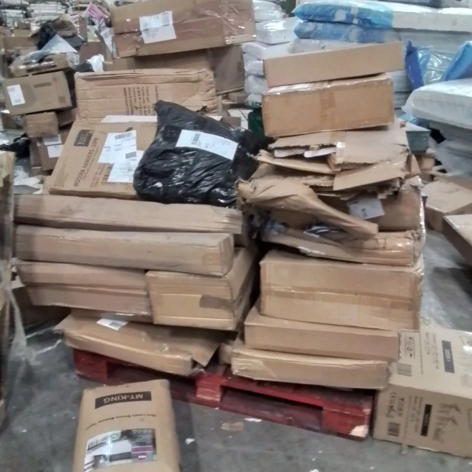 PALLET CONTAINING NEO PRODUCTS SUCH AS;REINDEER LED,WREATHS,KINGSIZE MATTRESS TOPPER