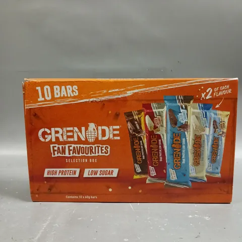 BOXED SEALED GRENADE FAN FAVOURITES SELECTION BOX - 10 X 60G BARS