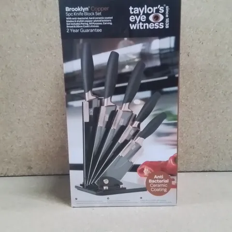 BOXED TAYLORS EYE WITNESS 5 PIECE KNIFE BLOCK SET