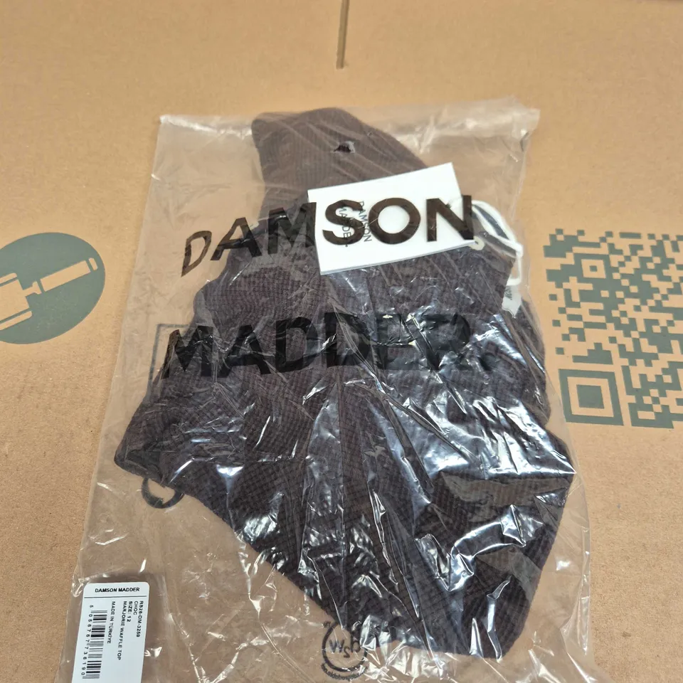 DAMSON MADDER MARJORIE WAFFLE TOP – UK 12 – CHOCOLATE