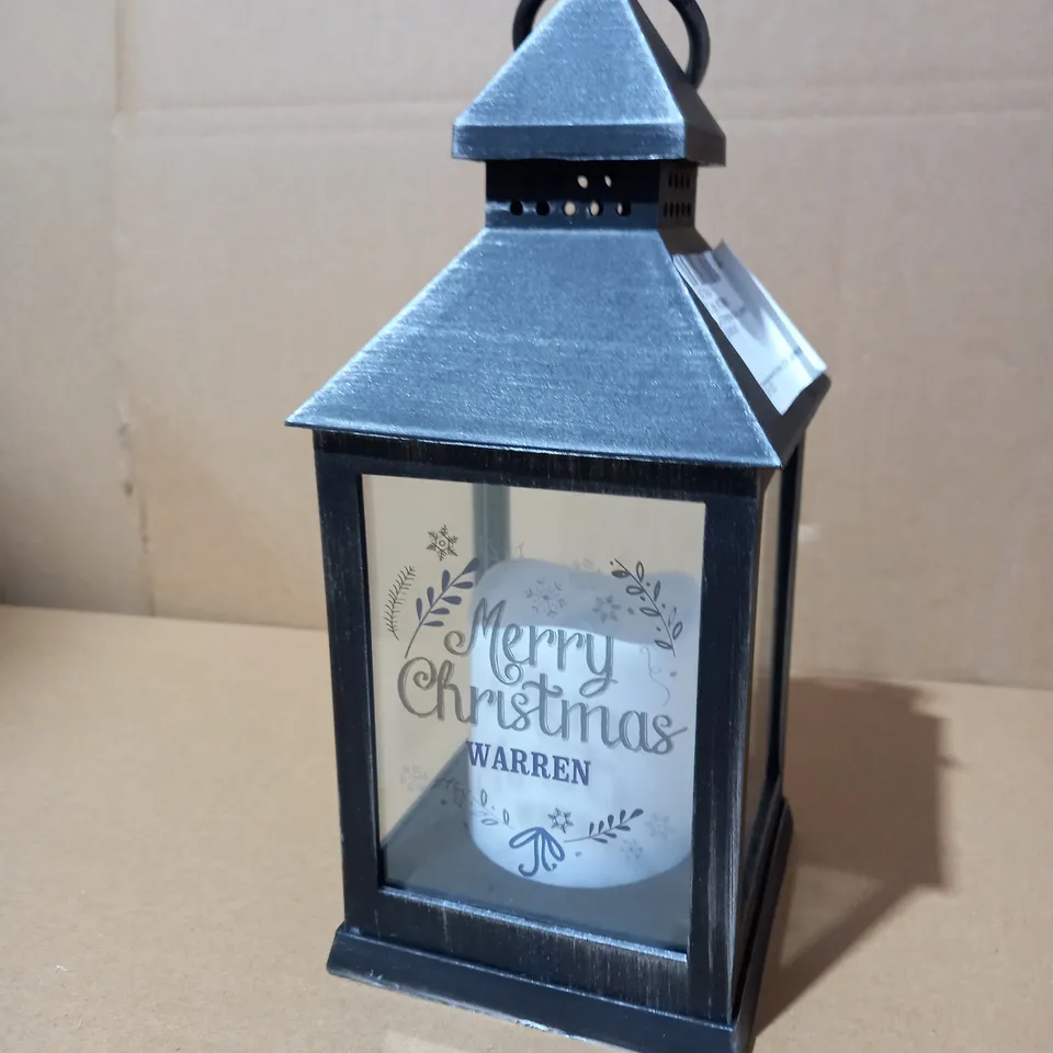 PERSONALISED BLACK CHRISTMAS LANTERN RRP £24.99