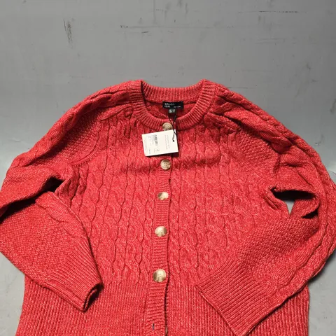 NOBODYS CHILD CREW NECK CHUNKY CABLE KNIT CARDIGAN - SIZE SMALL 
