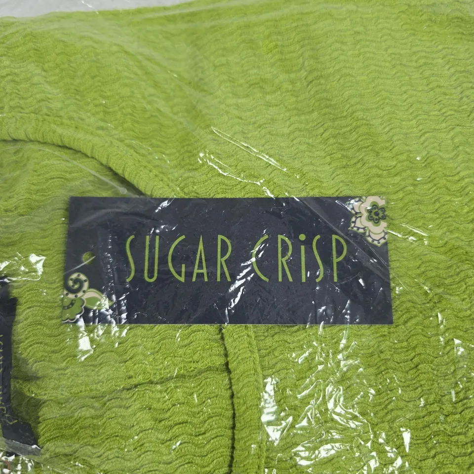 SUGAR CRISP LADIES TEXTURE DOLMAN TOP – LIME GREEN, UK SIZE S