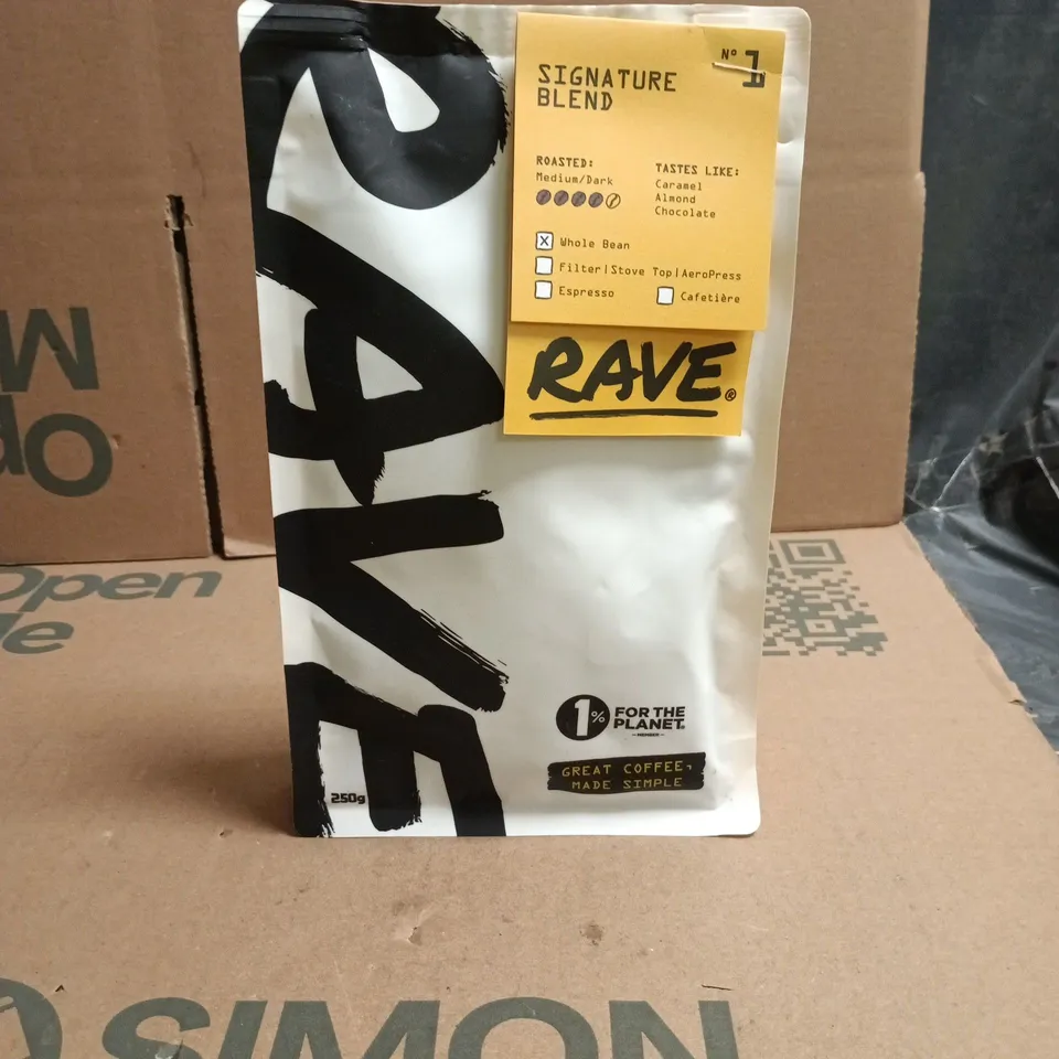 RAVE SIGNATURE BLEND WHOLE COFFEE BEANS – 250G
