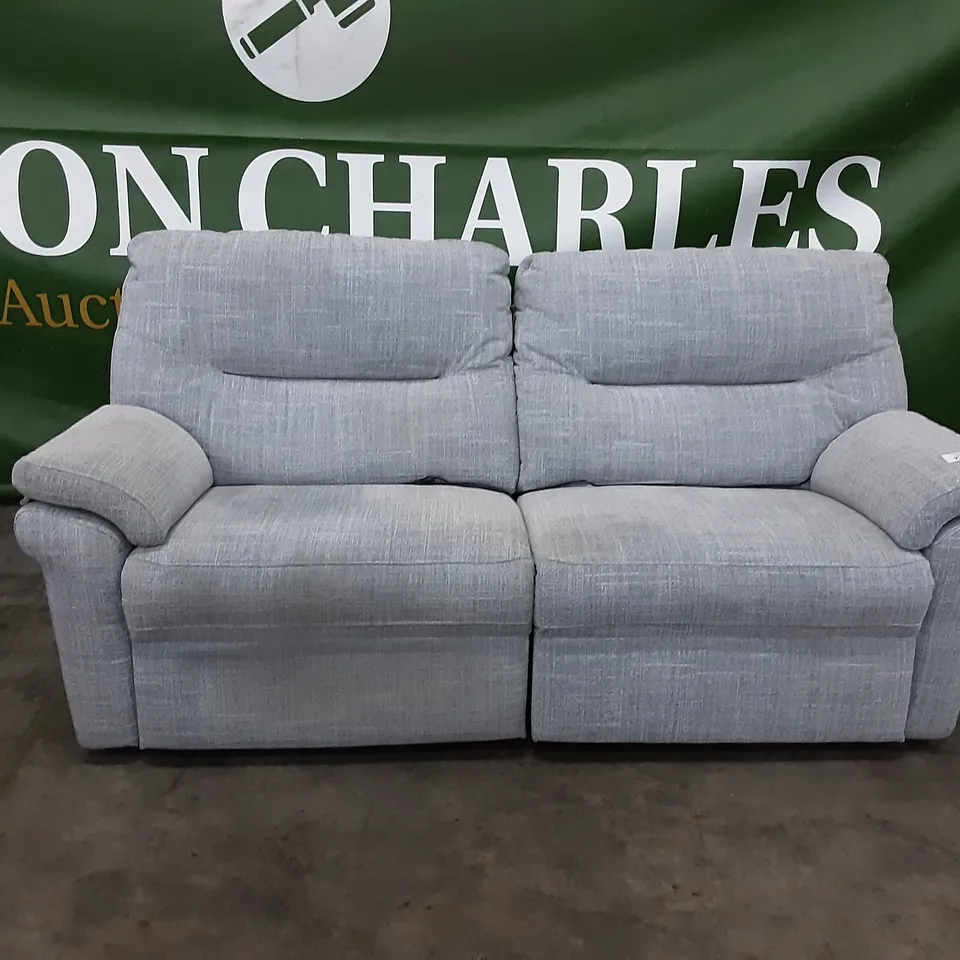 QUALITY BRITISH MANUFACTURED DESIGNER G PLAN SEATTLE 3 SEATER ELECTRIC RECLINING DOUBLE B932 BEACH DUCK EGG 