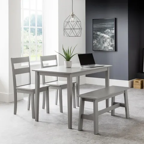 BOXED JULIAN BOWEN KOBE COMPACT RECTANGULAR DINING TABLE - LIGHT GREY (1 BOX)