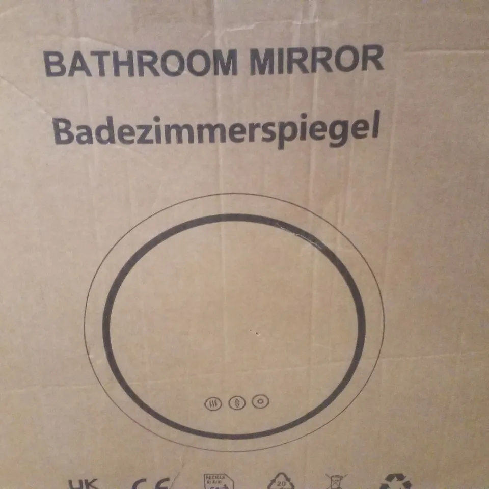 BOXED ROUND BATHROOM MIRROR
