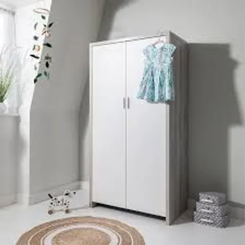 BOXED TUTTI BAMBINI MODENA WARDROBE - GREY ASH AND WHITE FINISH (3 BOXES)