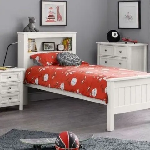 BOXED MAINE 90CM SINGLE BED - SURF WHITE (2 BOXES)