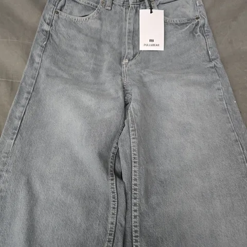 PULL & BEAR BAGGY JEANS IN BLUE GREY SIZE UK 28