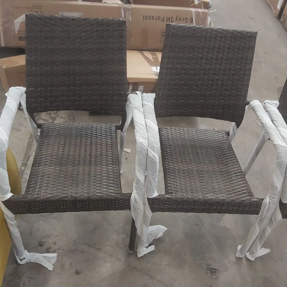 BOXED SET OF 4 ANTIGUA RATTAN DINING CHAIRS